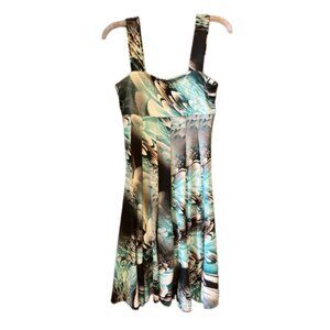 Candiss Cole Designs Brown and turquoise sun dress size small